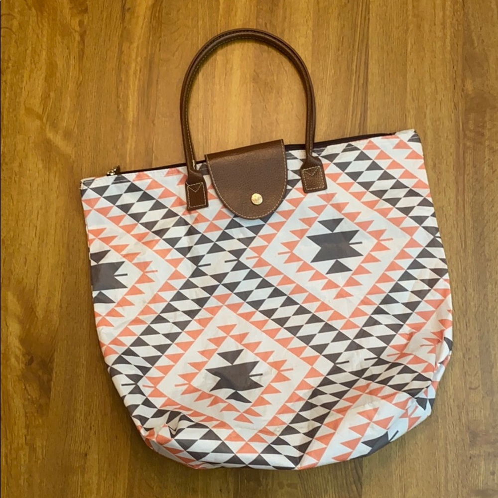 Altamar Foldable Bag Womens Multicolor Triangle Printed Lightweight Ripstop Tote